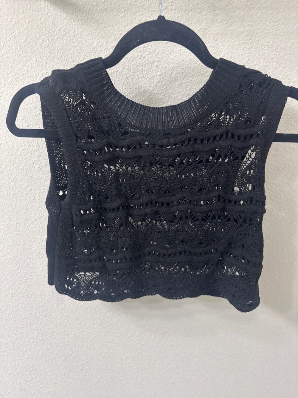 Black Knit Crop Top
